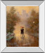 Walk In The Park I By T.C. Chiu - Mirror Framed Print Wall Art - Dark Brown