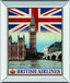 Vintage Travel London By The Portmanteau Collection - Mirror Framed Print Wall Art - Blue