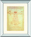 Vituvian Man By Leonardo Da Vinci - Mirror Framed Print Wall Art - Beige