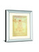 Vituvian Man By Leonardo Da Vinci - Mirror Framed Print Wall Art - Beige