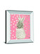 White Gold Pineapple On Polka Dots Pink By Nature Magick - Mirror Framed Print Wall Art - Pink