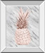 Rose Gold Pineapple On Gray Marble By Nature Magick - Mirror Framed Print Wall Art - Gray
