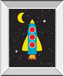 Blast Off By Ann Kelle - Mirror Framed Print Wall Art - Black