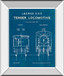 Locomotive Blueprint III By Wild Apple Portfolio - Mirror Framed Print Wall Art - Blue