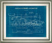 Locomotive Blueprint I By Wild Apple Portfolio - Framed Print Wall Art - Blue