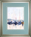 34x40 Watercolor Boat Club II By Emma Scarvey - Light Blue