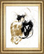22x26 Black & Gold Splash III By Jennifer Goldberger - Black