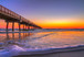 Temp Glass With Foil - Jacksonville Beach Pier - Blue