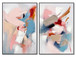 Abstract Pinks And Blues (Set of 2) - White