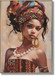 Hand Painted Framed Textured Canvas - Dazzled Woman Ii - Light Brown
