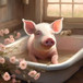 Pig Bath By Elizabeth Medley (Small) - Pink