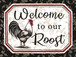 Welcome To Our Roost By Elizabeth Tyndall (Small) - White
