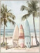 Palm Breeze Trio - 32" x 48" Framed Wall Art - Beige