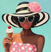 Chic Sundae Glam - 24" x 24" Framed Wall Art