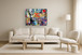 Heart Balloon Graffiti - 36" x 48" Framed Wall Art - Red