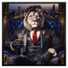 Regal Lion's Toast - 35" x 35" Framed Wall Art - Black