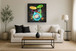 Neon Spectrum Drums - 37" x 37" Framed Wall Art - Black