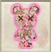 Floral Neon Bear - 33" x 33" Framed Wall Art - Pink
