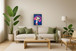 Electric Groove Ostrich - 21" x 29" Framed Wall Art - Blue