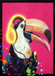 Neon Toucan Groove - 21" x 29" Framed Wall Art - Pink