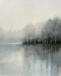 Foggy Lake I - Hand-painted Wrapped Canvas