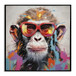 Vivid Splash Primate - 25" x 25" Framed Wall Art - Dark Gray