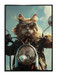 Wind Rider Cat - 21" x 29" Framed Wall Art - Black