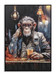 Pensive Primate Toast - 28" x 40" Framed Wall Art - Dark Brown