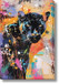 Vivid Panther Gaze - 32" x 47" Framed Wall Art - Black