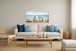 Seaside Serenity Pier - 28" x 55" Framed Wall Art - Blue