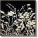 Gilded Meadow Silhouette - 32" x 32" Framed Wall Art - Black