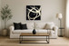 Ivory Swirl Touch - 32" x 32" Framed Wall Art - Black