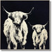 Nocturne Highland Silhouettes - 35" x 35" Framed Wall Art - Black