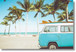 Surfside Palm Ride - 40" x 60" Framed Wall Art - Light Blue