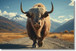 Golden Highland Stance - 40" x 60" Framed Wall Art - Light Brown