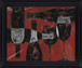 Rustic Wine Toast - 28" x 34" Framed Wall Art - Dark Red