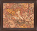 Whimsical Blossom Muse - 28" x 34" Framed Wall Art - Light Brown