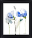 Cobalt Blossom Trio - 28" x 34" Framed Wall Art