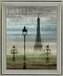 Foggy Paris Vista - 28" x 34" Framed Wall Art - Gray