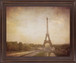Sepia Eiffel View - 28" x 34" Framed Wall Art - Dark Brown
