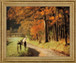 Amber Forest Pathway - 28" x 34" Framed Wall Art - Orange