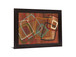 Retro Squares - 28" x 34" Framed Wall Art - Dark Brown
