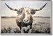 Dusted Plains Longhorn - 32" x 47" Framed Wall Art - Beige