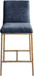 Reeves - Chenille Fabric Upholstered Counter Stool (Set of 2) - Gold Base
