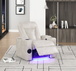 Topgun 2 power recliner in Ivory leather gel, three-quarter front view