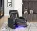 Topgun 2 power recliner in Black leather gel, three-quarter front view