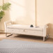 Wide Storage Soft Ottoman Bench With Armrests