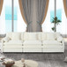 Modern Oversized Deep Seat Sectional Sofa With Pillows