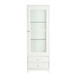 Modern Upholstered Glass Display Cabinet With Adjustable LED Light - White