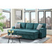 Caracas - Sectional RHF Loveseat With Pull Bed, Dropdown Table, 1 USB & 1 Pillow - Palmer Teal